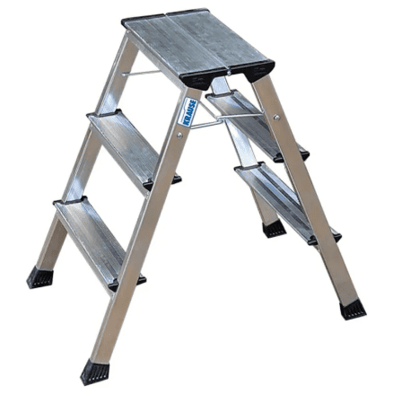 Подставка складная алюминиевая двусторонняя для бытовых и монтажных работ