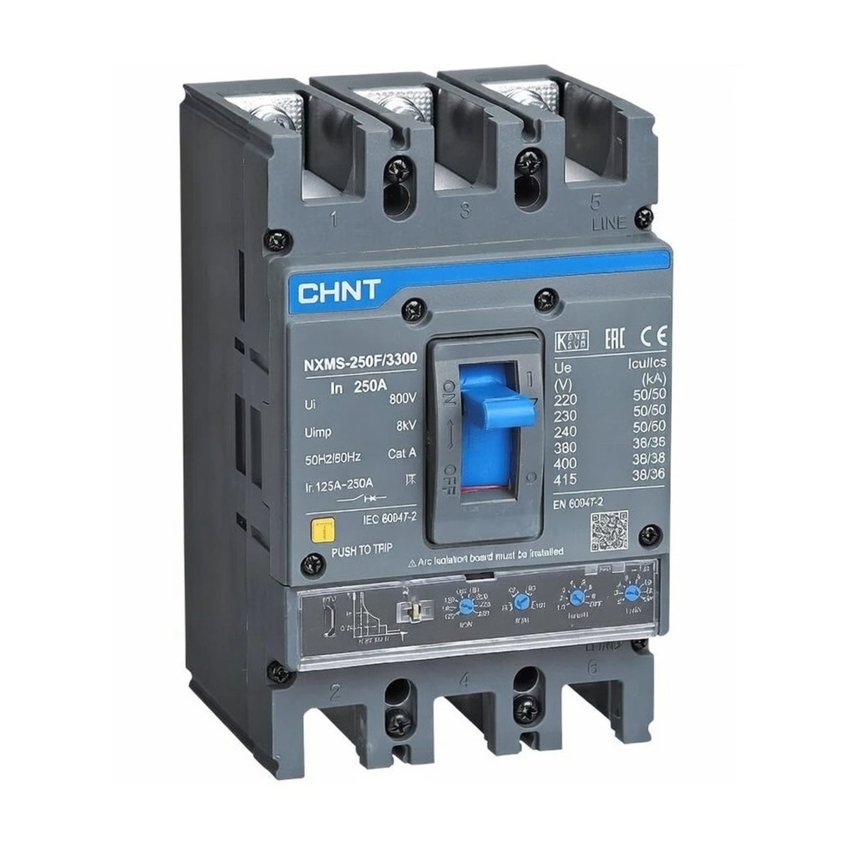 Автоматический выключатель NXMS-250SF/3P, 250 А, 36 кА, с электронным расцепителем (R), CHINT