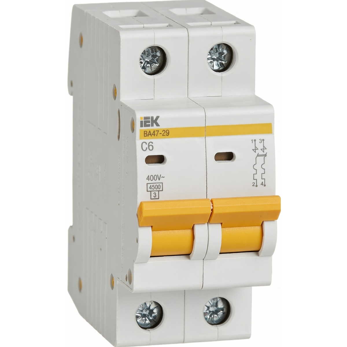 Автоматический выключатель 2Р ВА47-29 6А ИЭК
