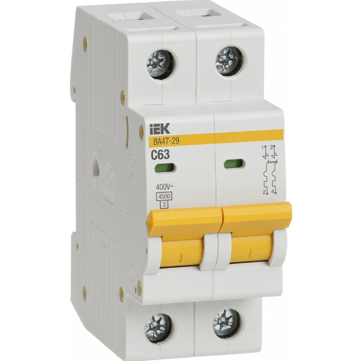 Автоматический выключатель 2Р ВА47-29 63А ИЭК