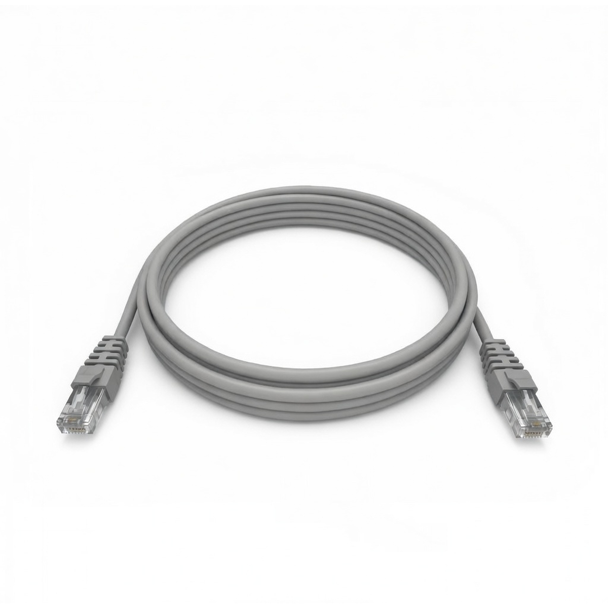 Патч-корд NTSS 2хRJ45/8P8C, T568B UTP 5e кат. литой 2 метра, LSZH, серый