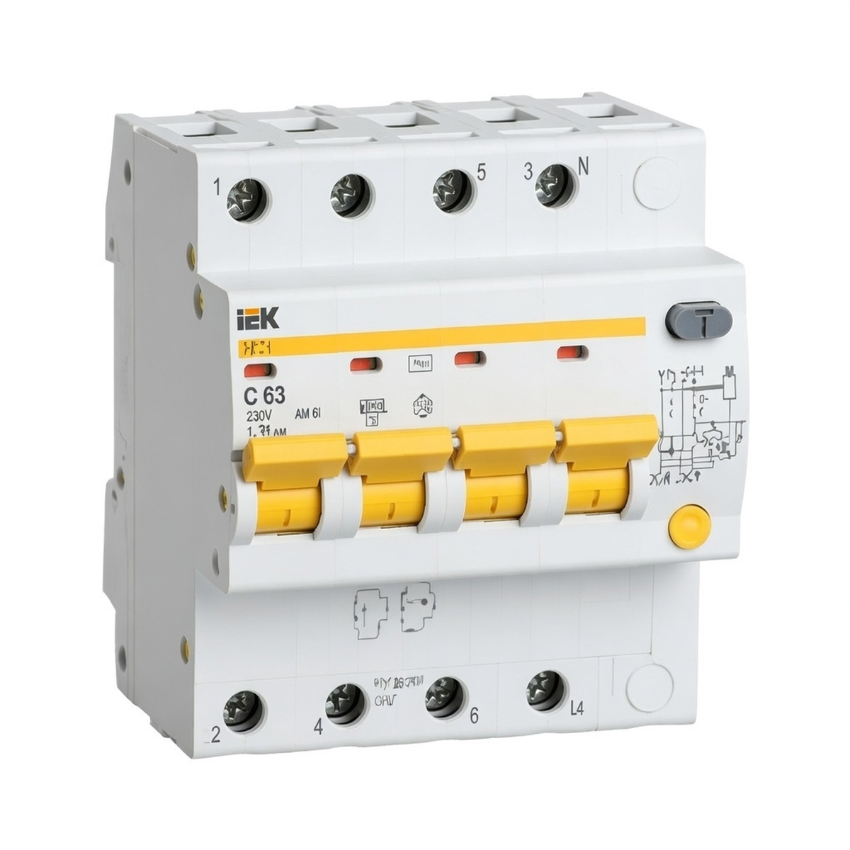 Автоматический выключатель дифференциального тока АД14 4P 63A 30mA