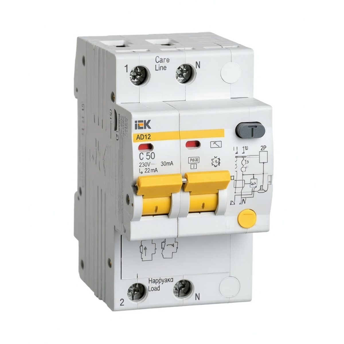 Автоматический выключатель дифференциального тока АД12 2Р 50 А 30 мА
