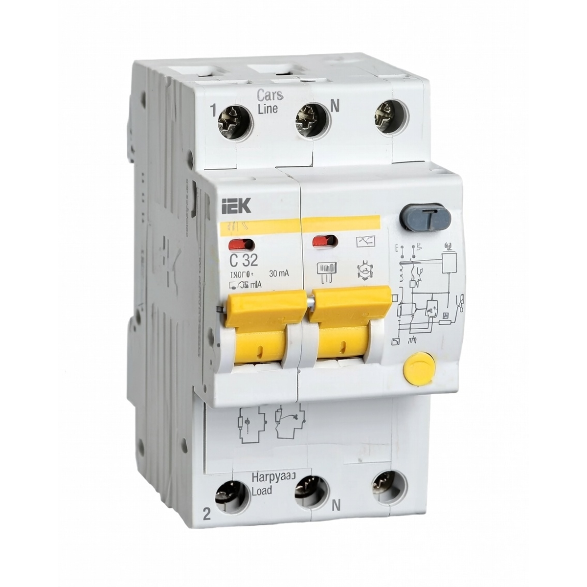 Автоматический выключатель дифференциального тока АД12 2Р 32 А 30 мА