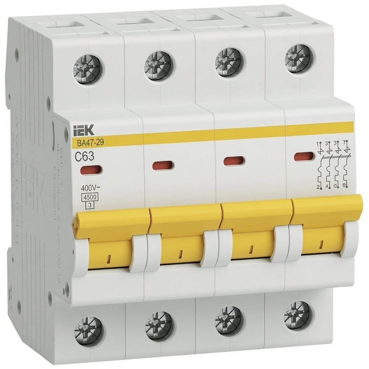 Автоматический выключатель 4Р ВА47-29 63 А