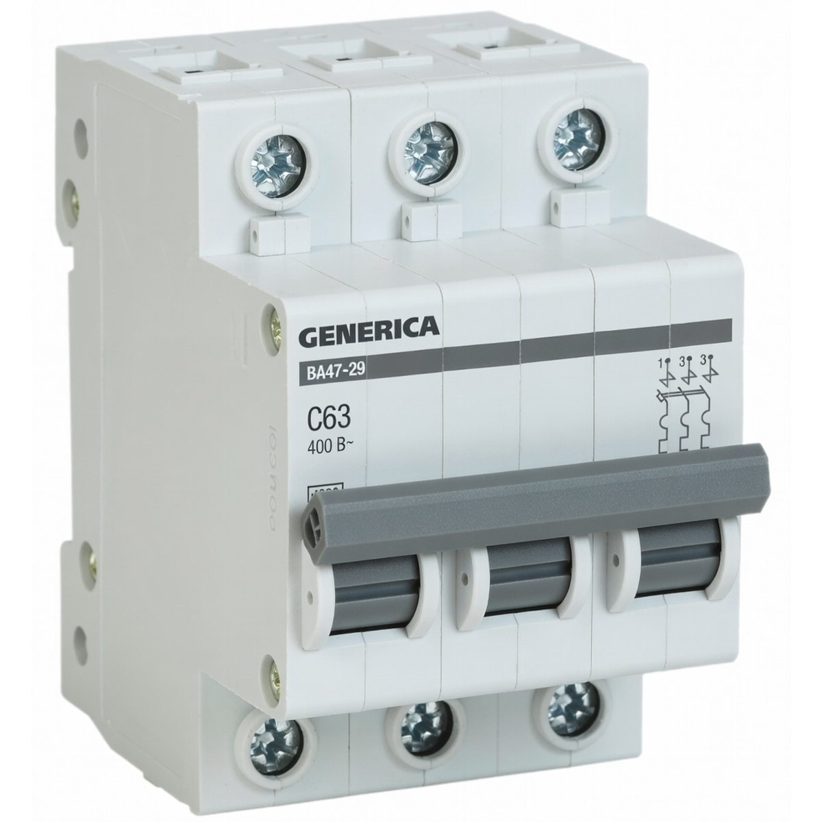 Автоматический выключатель 3Р ВА47-29 63 А 4,5 кА, характеристика C 63