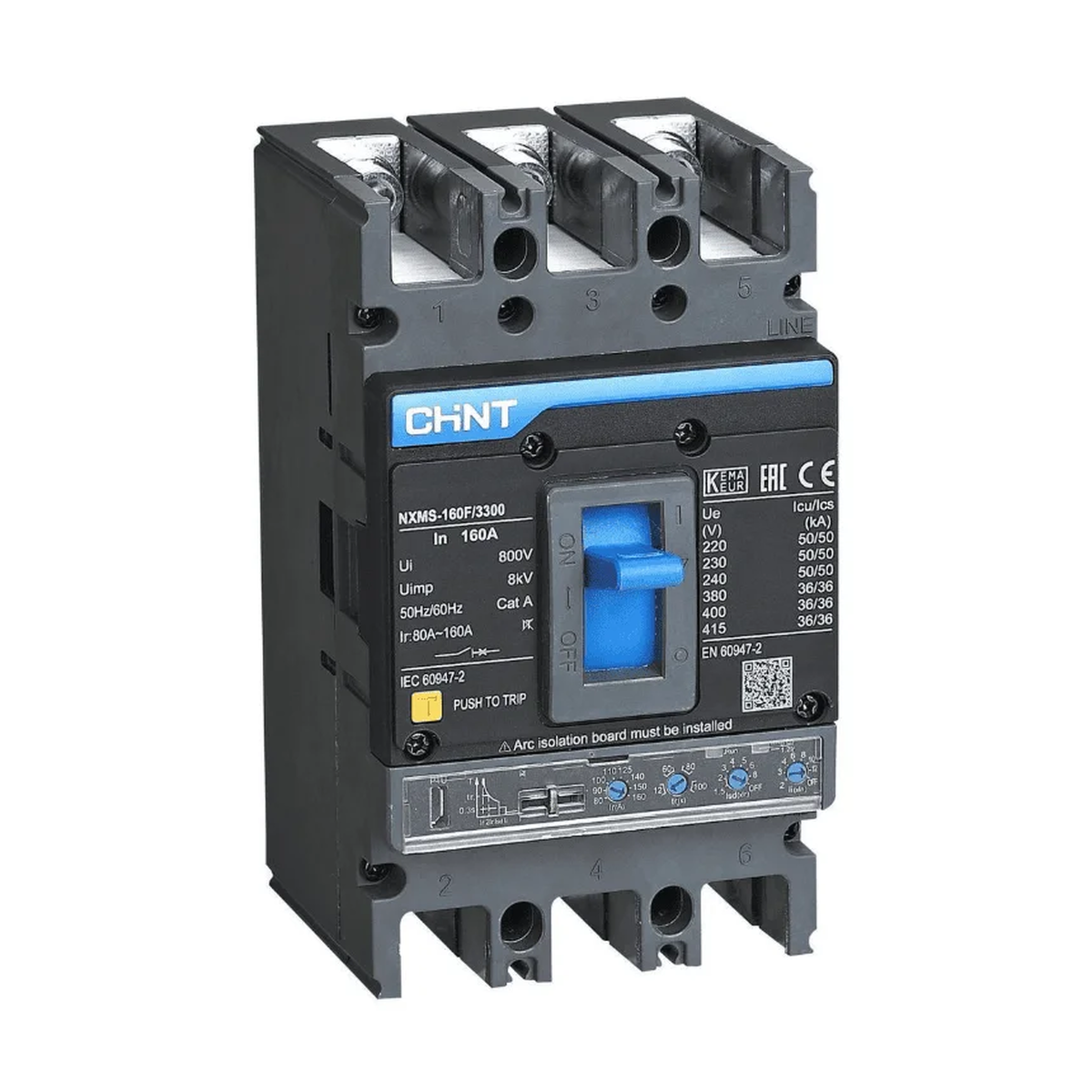 Автомат NXMS-160SF/3P 160 А 36 кА, с электронным расцепителем (R)